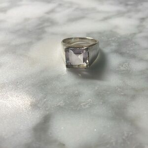 Pink topaz gemstone ring in 925 sterling silver size 6.75